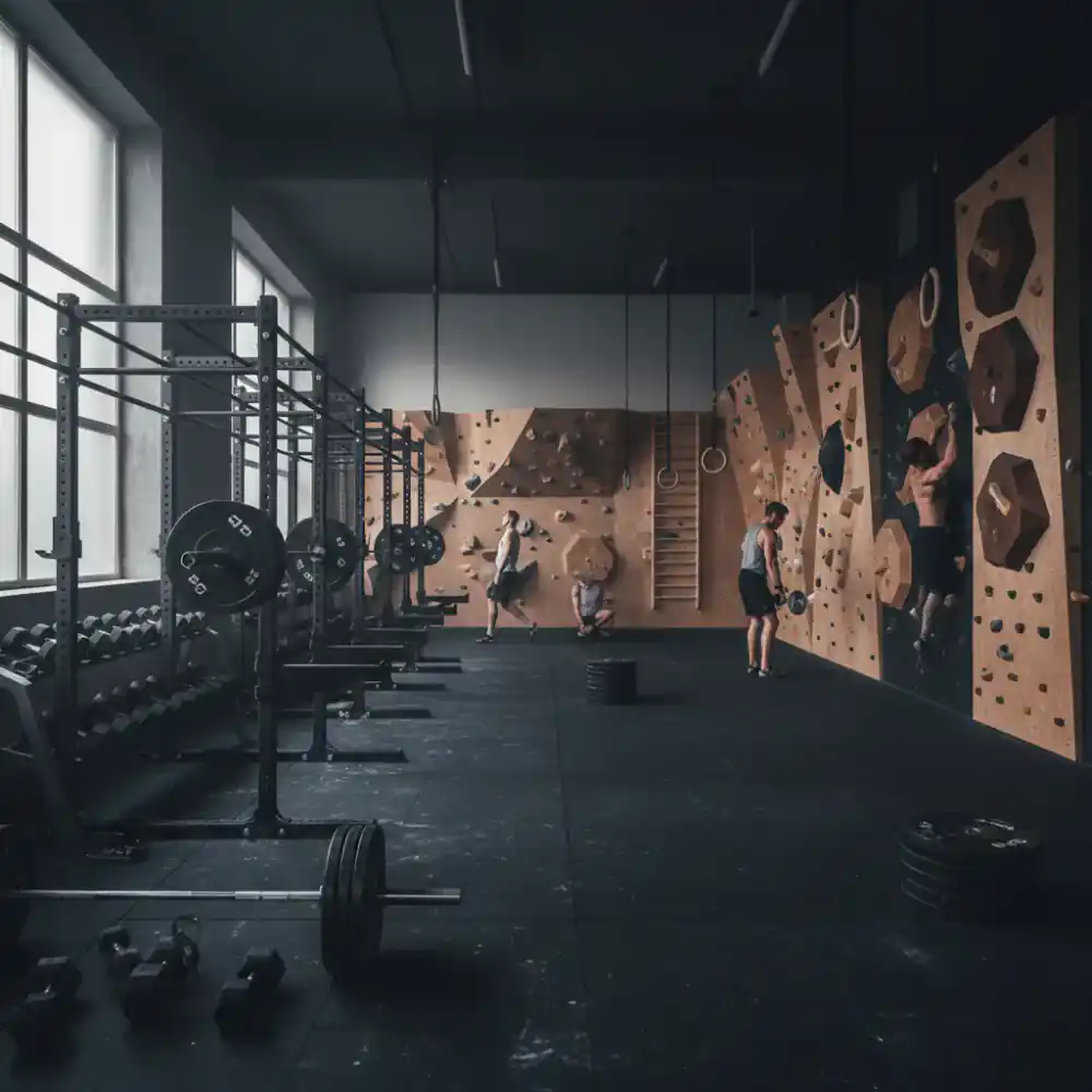 State of the art training boards and free weights area