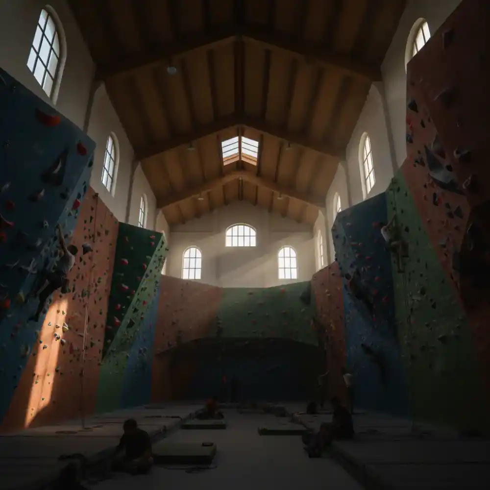 Wide view of the climbing facility